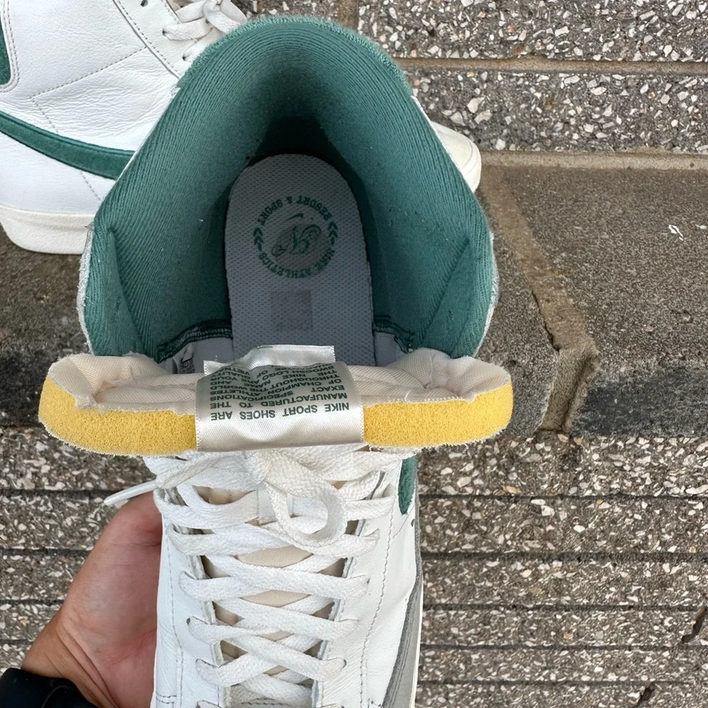 Men’s Nike Blazer Vintage Mid ‘77 PRM White Bicoastal Green Size 12 High Tops - Picture 11 of 15